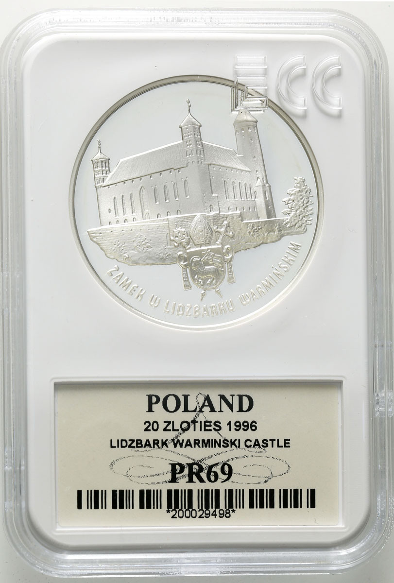 III RP. 20 złotych 1996 Lidzbark - zamek GCN PR69